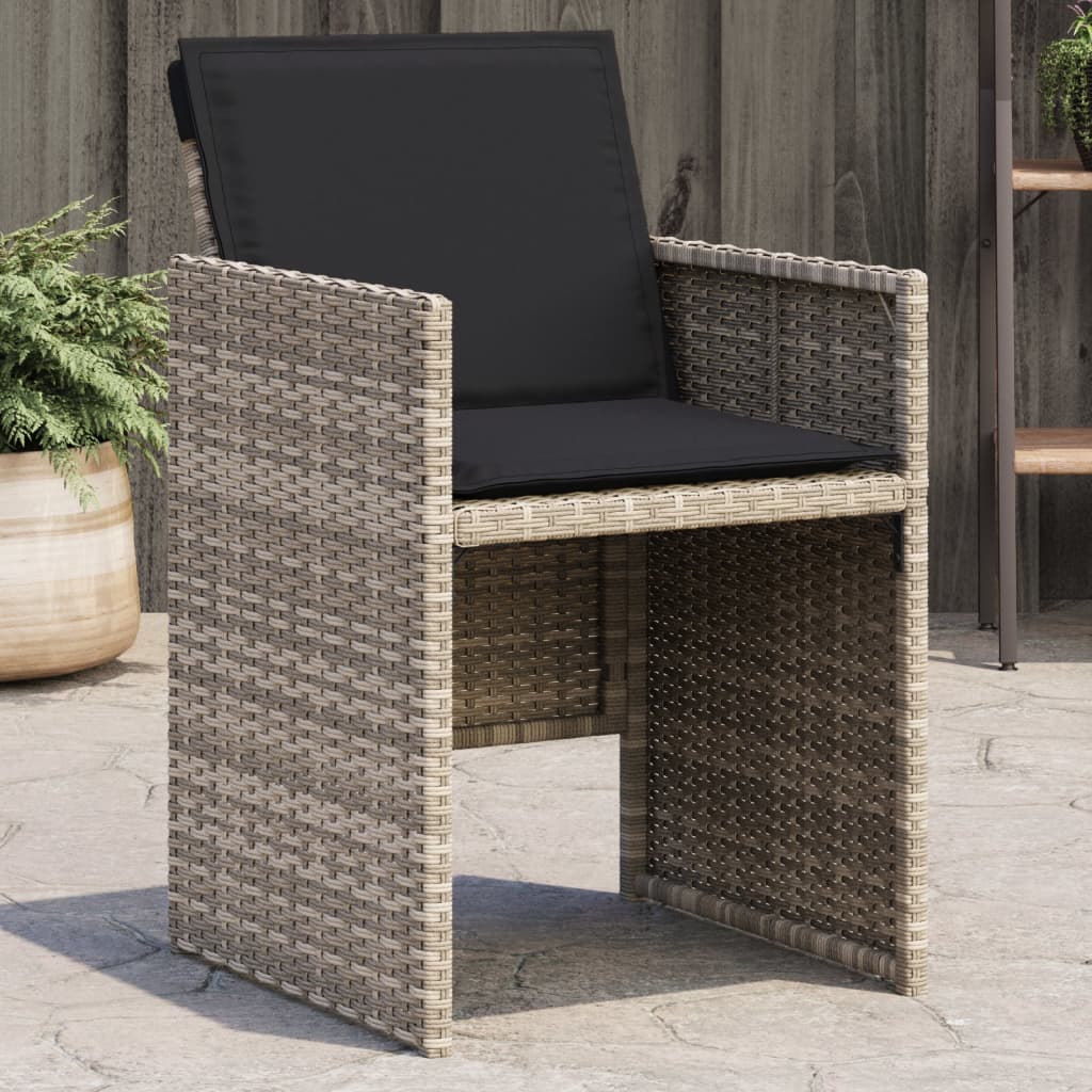 Sedie da Giardino con Cuscini 4 pz Grigio Chiaro in Polyrattancod mxl 92159