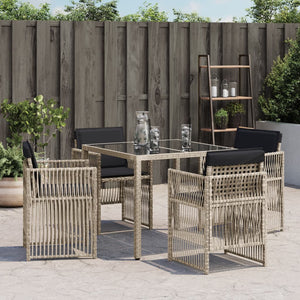 Sedie da Giardino con Cuscini 4 pz Grigio Chiaro in Polyrattan 364971