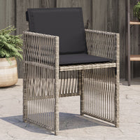 Sedie da Giardino con Cuscini 4 pz Grigio Chiaro in Polyrattan 364971