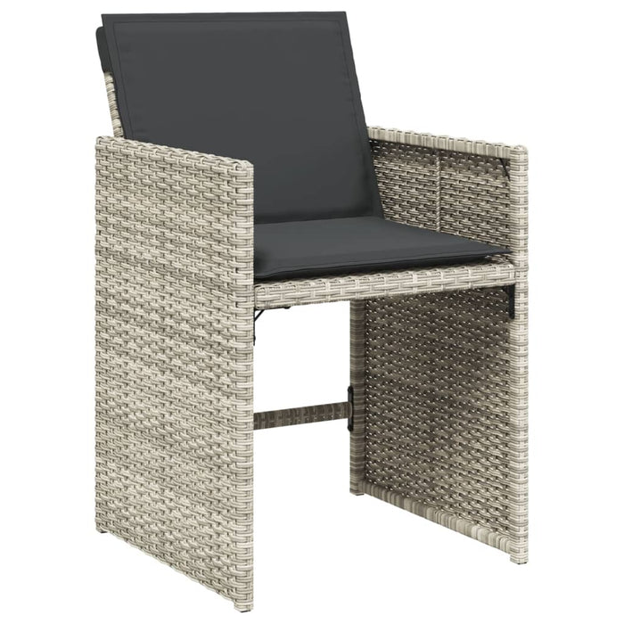 Sedie da Giardino con Cuscini 4 pz Grigio Chiaro in Polyrattan 364988