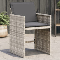 Sedie da Giardino con Cuscini 4 pz Grigio Chiaro in Polyrattan 364988