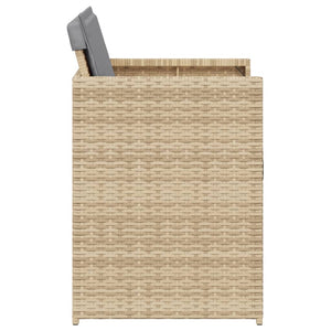 Sedie da Giardino con Cuscini 4 pz Beige Misto in Polyrattan 364989