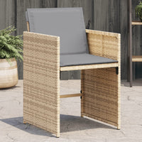 Sedie da Giardino con Cuscini 4 pz Beige Misto in Polyrattan 364989