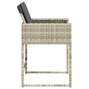 Sedie da Giardino con Cuscini 4 pz Grigio Chiaro in Polyrattan 365005