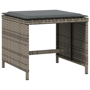 Sgabelli Giardino con Cuscini 4pz Grigi 41x41x36cm Polyrattan 365043