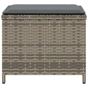 Sgabelli Giardino con Cuscini 4pz Grigi 41x41x36cm Polyrattan 365043