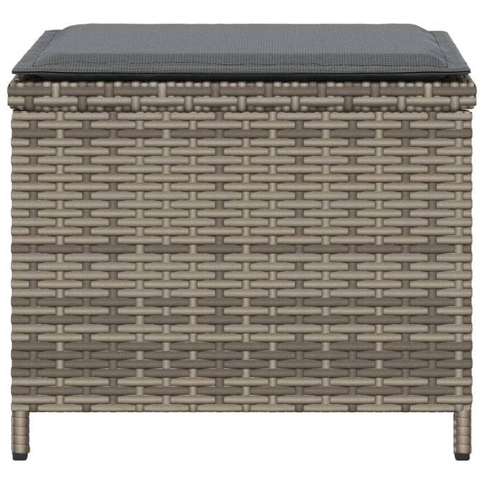 Sgabelli Giardino con Cuscini 4pz Grigi 41x41x36cm Polyrattan 365043