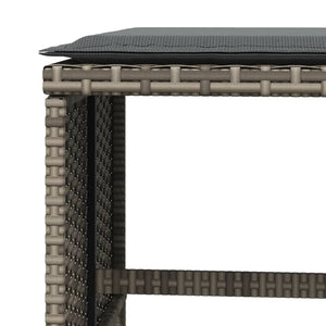 Sgabelli Giardino con Cuscini 4pz Grigi 41x41x36cm Polyrattan 365043