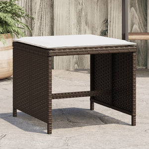 Sgabelli Giardino con Cuscini 4pz Marroni 41x41x36cm Polyrattan 365044