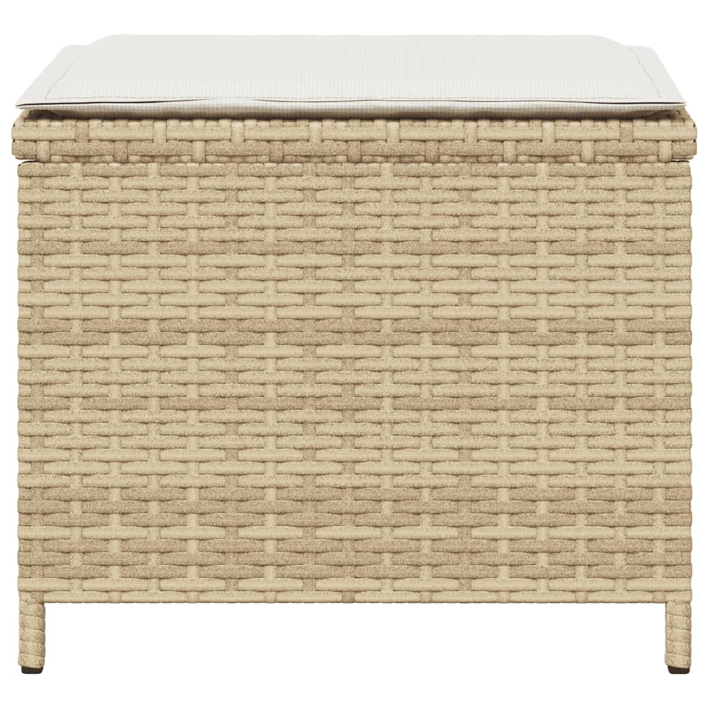 Sgabelli Giardino con Cuscini 4pz Beige 41x41x36cm Polyrattan 365045