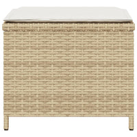 Sgabelli Giardino con Cuscini 4pz Beige 41x41x36cm Polyrattan 365045