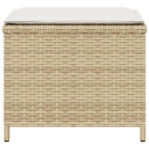 Sgabelli Giardino con Cuscini 4pz Beige 41x41x36cm Polyrattan 365045