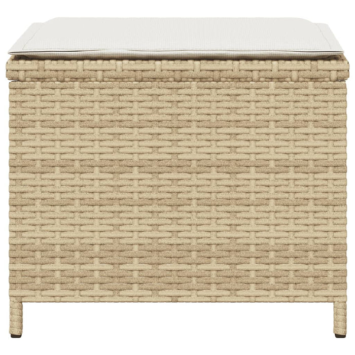 Sgabelli Giardino con Cuscini 4pz Beige 41x41x36cm Polyrattan 365045