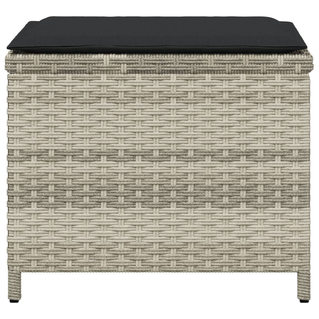 Sgabelli Giardino Cuscini 4pz Grigio Chiaro 41x41x36 Polyrattan 365046