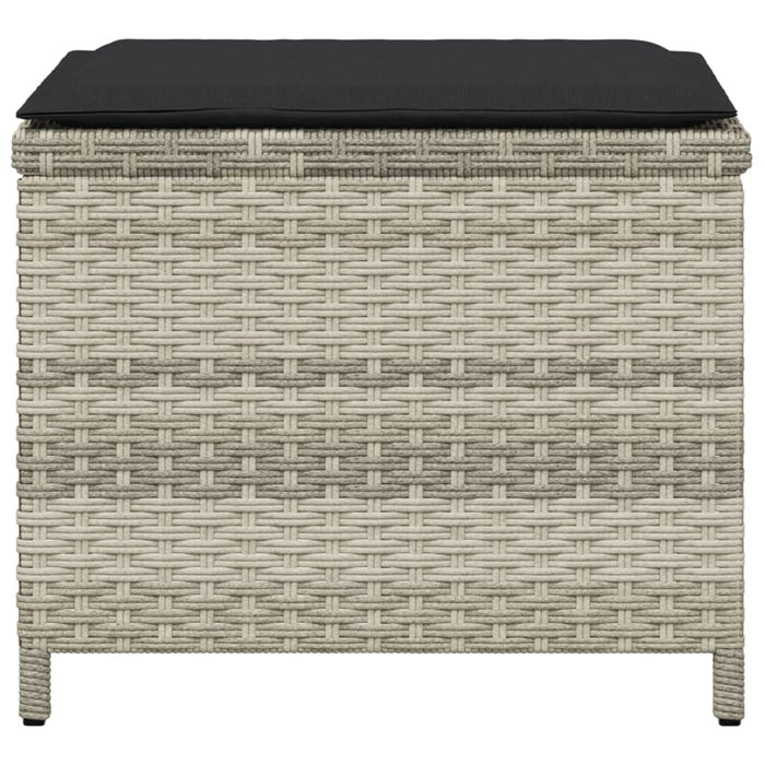 Sgabelli Giardino Cuscini 4pz Grigio Chiaro 41x41x36 Polyrattan 365046