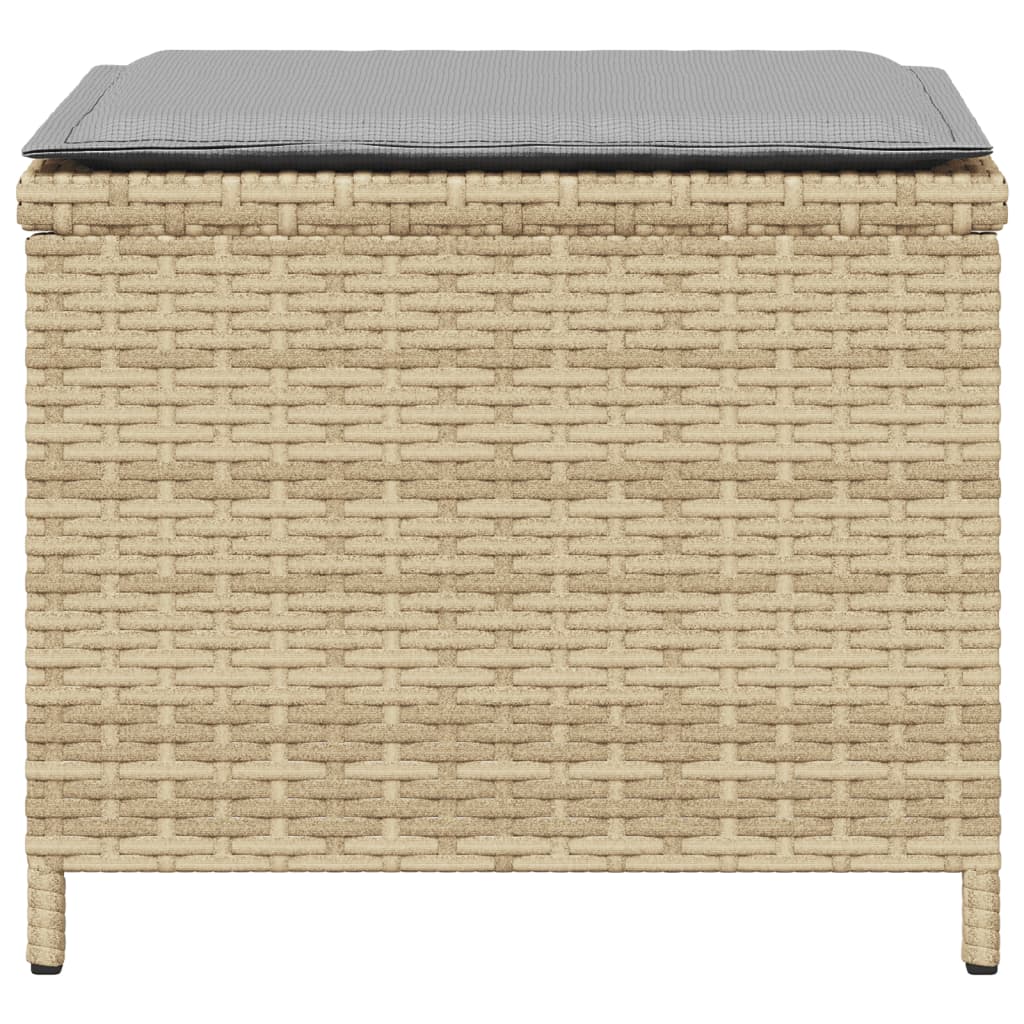 Sgabelli Giardino Cuscini 4pz Beige Misto 41x41x36cm Polyrattan 365047