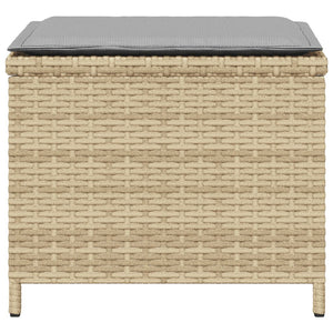 Sgabelli Giardino Cuscini 4pz Beige Misto 41x41x36cm Polyrattan 365047