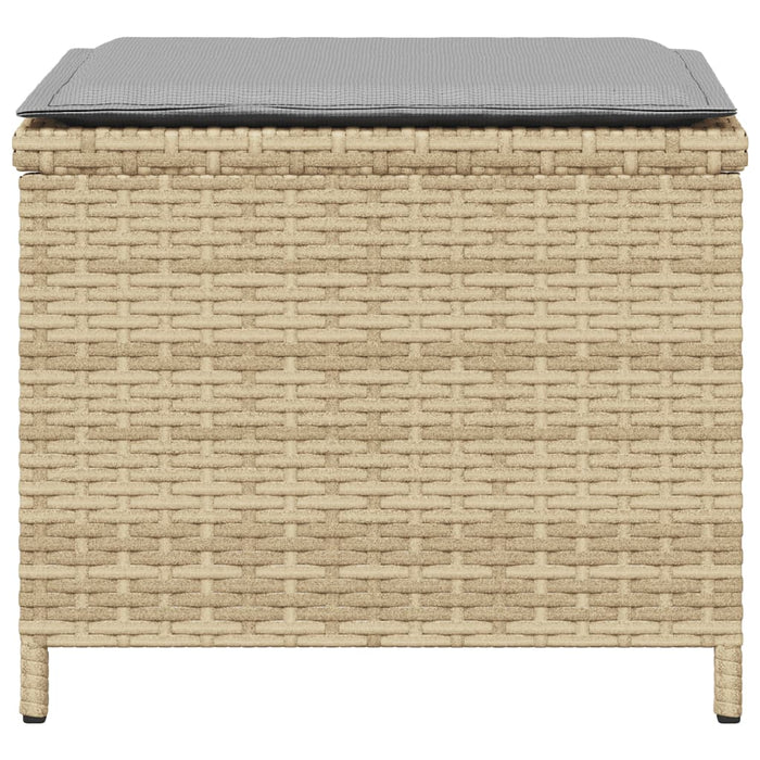 Sgabelli Giardino Cuscini 4pz Beige Misto 41x41x36cm Polyrattan 365047