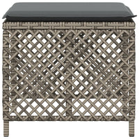 Sgabelli Giardino con Cuscini 4pz Grigi 41x41x36cm Polyrattan 365050