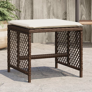 Sgabelli Giardino con Cuscini 4pz Marroni 41x41x36cm Polyrattan 365051