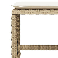 Sgabelli Giardino con Cuscini 4pz Beige 41x41x36cm Polyrattan 365052