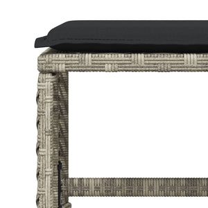 Sgabelli Giardino Cuscini 4pz Grigio Chiaro 41x41x36 Polyrattan 365053