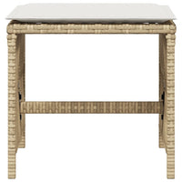 Sgabelli Giardino con Cuscini 4pz Beige 41x41x36cm Polyrattan 365059