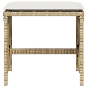 Sgabelli Giardino con Cuscini 4pz Beige 41x41x36cm Polyrattan 365059