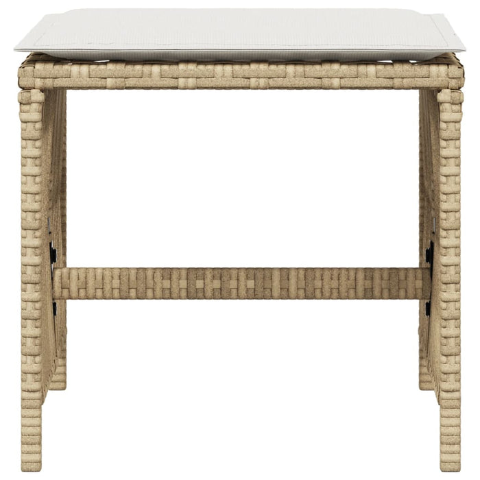 Sgabelli Giardino con Cuscini 4pz Beige 41x41x36cm Polyrattan 365059