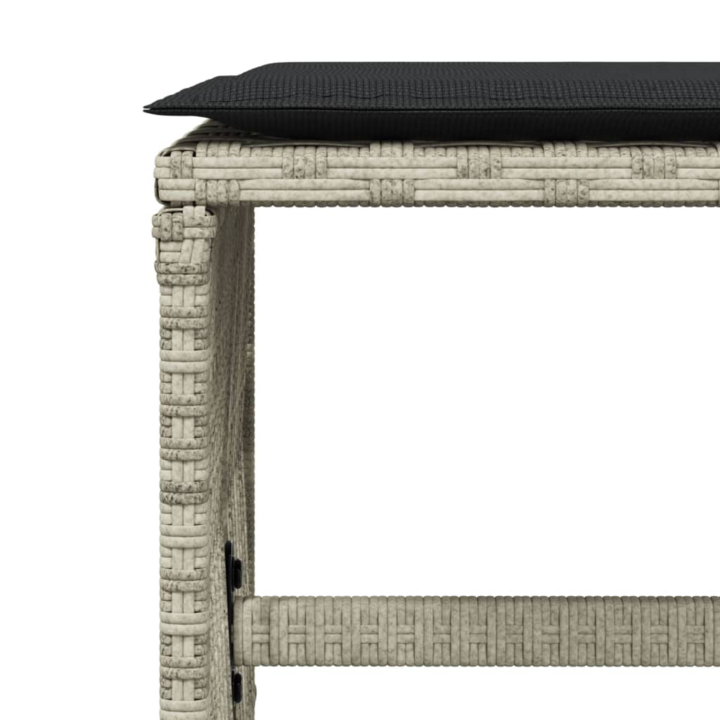 Sgabelli Giardino Cuscini 4pz Grigio Chiaro 41x41x36 Polyrattan 365060