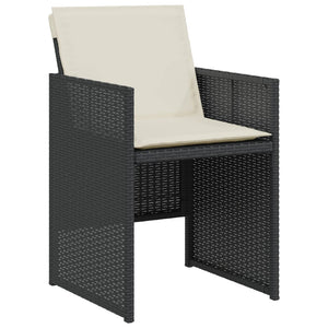 Set da Bistrò 3 pz con Cuscini Nero in Polyrattan 365062