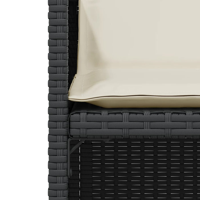 Set da Bistrò 3 pz con Cuscini Nero in Polyrattan 365062