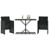 Set da Bistrò 3 pz con Cuscini Nero in Polyrattancod mxl 114976