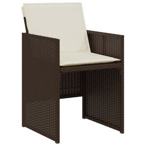 Set Bistrò 3 pz con Cuscini Marrone in Polyrattan 365065