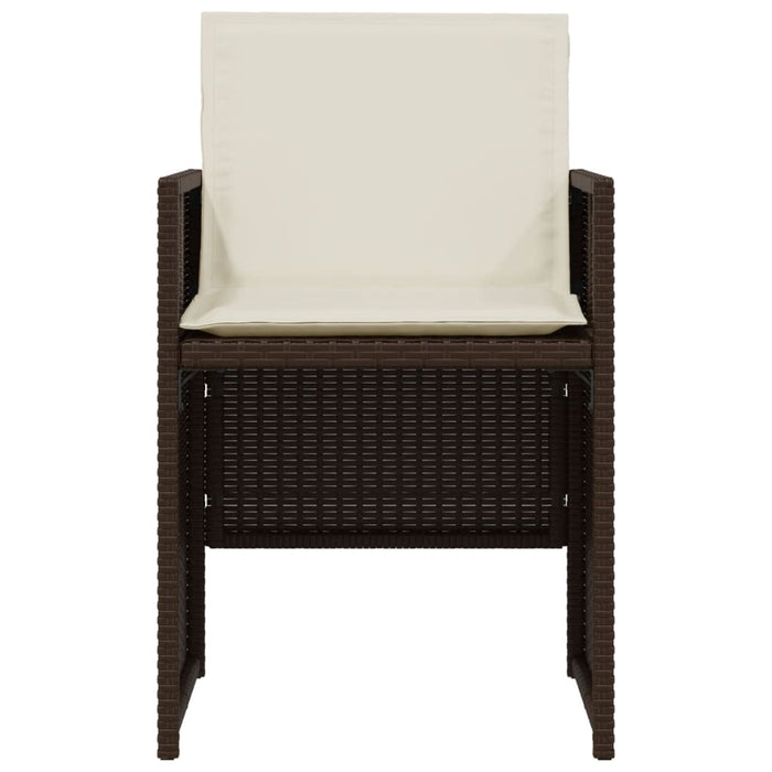 Set Bistrò 3 pz con Cuscini Marrone in Polyrattan 365065