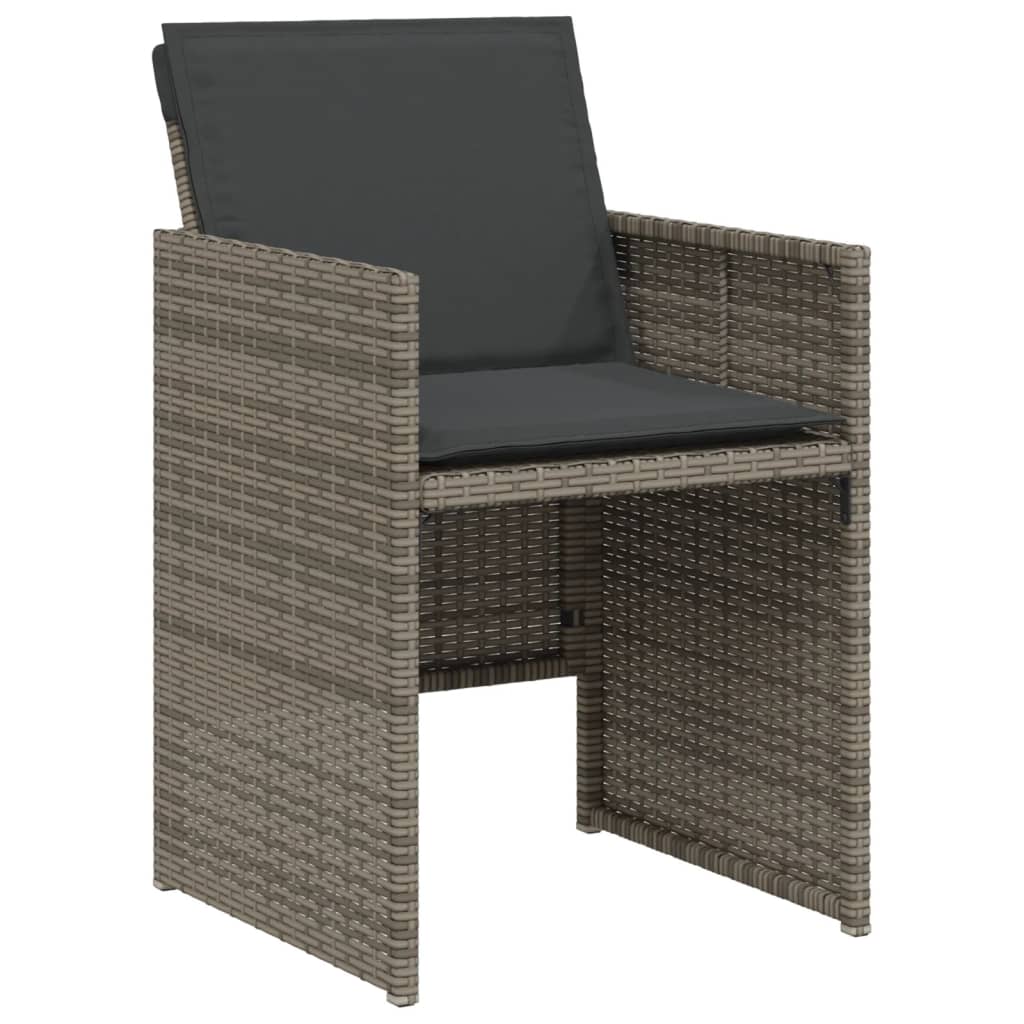 Set da Bistrò 3 pz con Cuscini Grigio in Polyrattan 365067