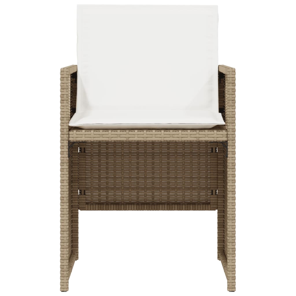 Set da Bistrò 3 pz con Cuscini Beige in Polyrattan 365069