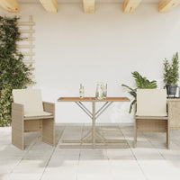 Set da Bistrò 3 pz con Cuscini Beige in Polyrattan 365069