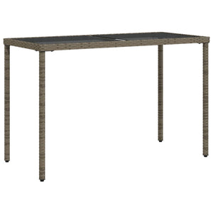 Tavolo da Giardino Piano in Vetro Grigio 115x54x74cm Polyrattan 365073