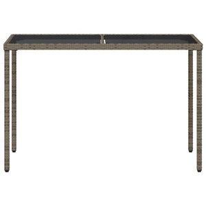 Tavolo da Giardino Piano in Vetro Grigio 115x54x74cm Polyrattan 365073