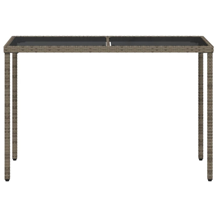 Tavolo da Giardino Piano in Vetro Grigio 115x54x74cm Polyrattan 365073