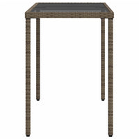 Tavolo da Giardino Piano in Vetro Grigio 115x54x74cm Polyrattan 365073