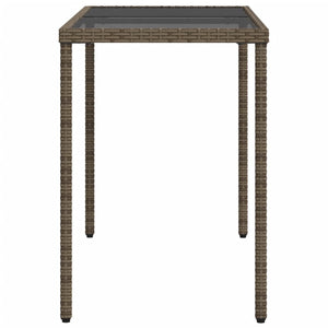 Tavolo da Giardino Piano in Vetro Grigio 115x54x74cm Polyrattan 365073