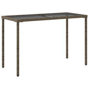 Tavolo da Giardino Piano in Vetro Grigio 115x54x74cm Polyrattan 365073