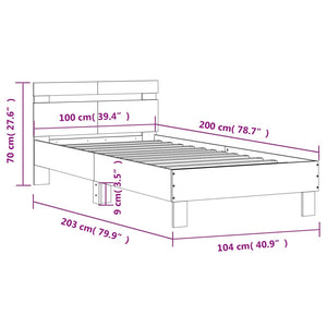 Giroletto Testiera Grigio Sonoma 100x200 cm Legno Multistrato 838531