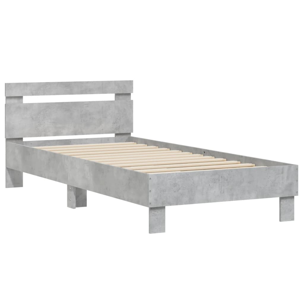 Giroletto e Testiera Grigio Cemento 90x190 cm Legno Multistratocod mxl 86505