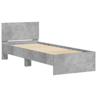 Giroletto e Testiera Grigio Cemento 90x190 cm Legno Multistrato 838655