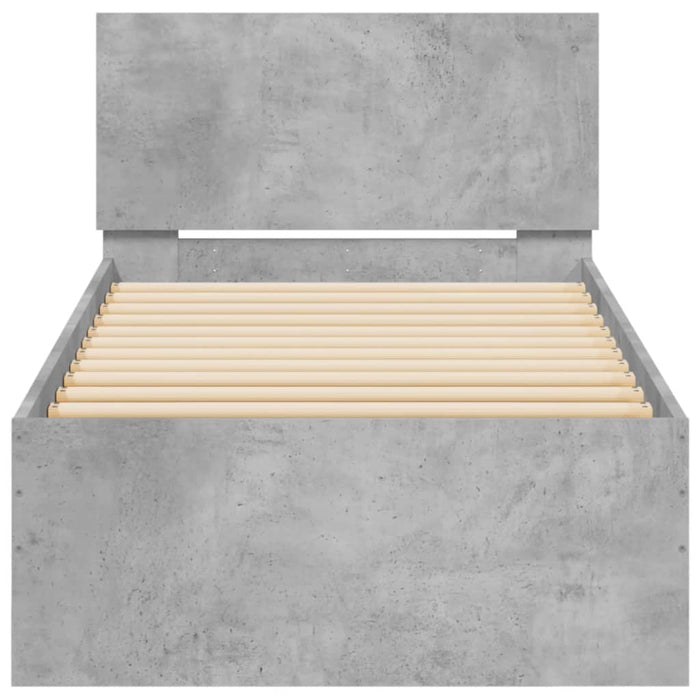 Giroletto e Testiera Grigio Cemento 90x190 cm Legno Multistrato 838655