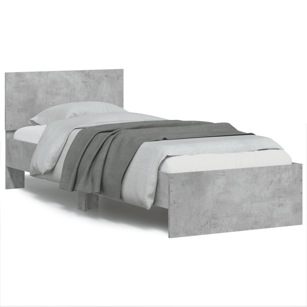 Giroletto e Testiera Grigio Cemento 90x190 cm Legno Multistratocod mxl 86537