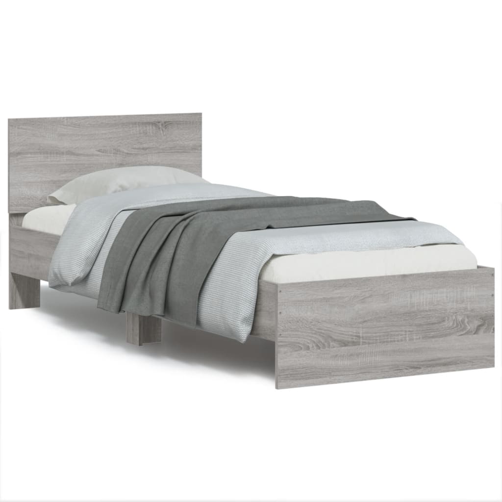 Giroletto con Testiera Grigio Sonoma 75x190cm Legno Multistrato 838664